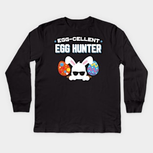 Egg−cellent Egg Hunter Funny Easter Kids Long Sleeve T-Shirt